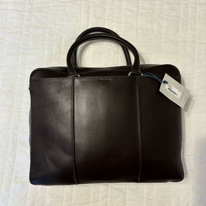 Cole Haan Bag Briefcase Brown Leather with Strap NWT